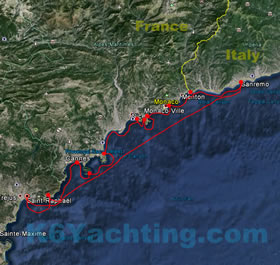 7 Days Yacht Charter Itinerary - From Saint-Raphael to San Remo