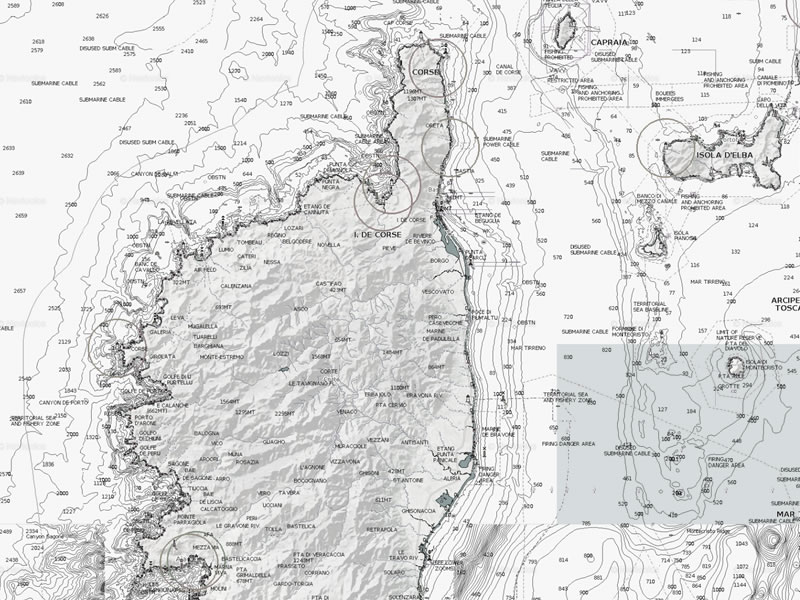 North Corsica nautical chart